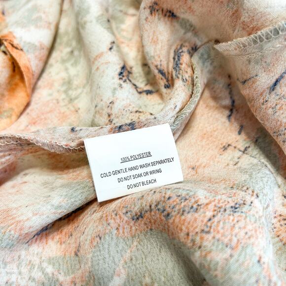 NWT Hello Molly “Catch the Wave” Elegant Floral Maxi Dress Orange Cream Size 4 - Picture 11 of 11